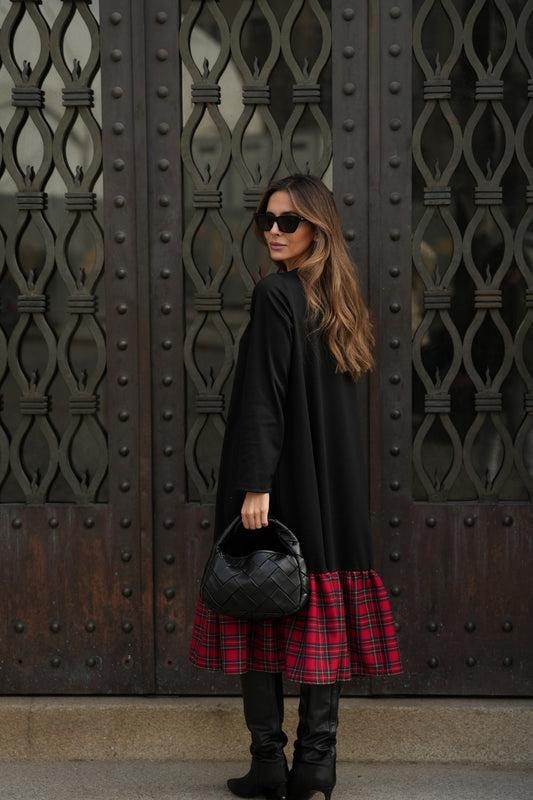 Checkered frill dress