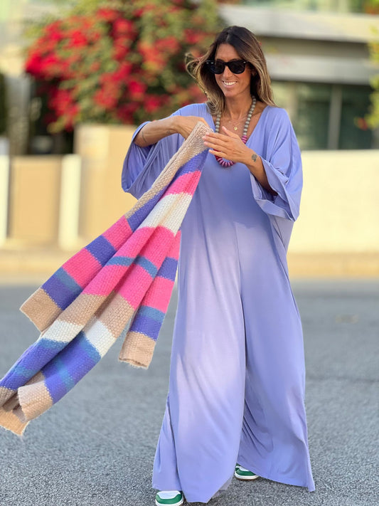 Long smooth knit jumpsuit