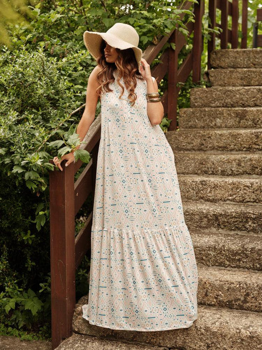 Robe longue avec volant