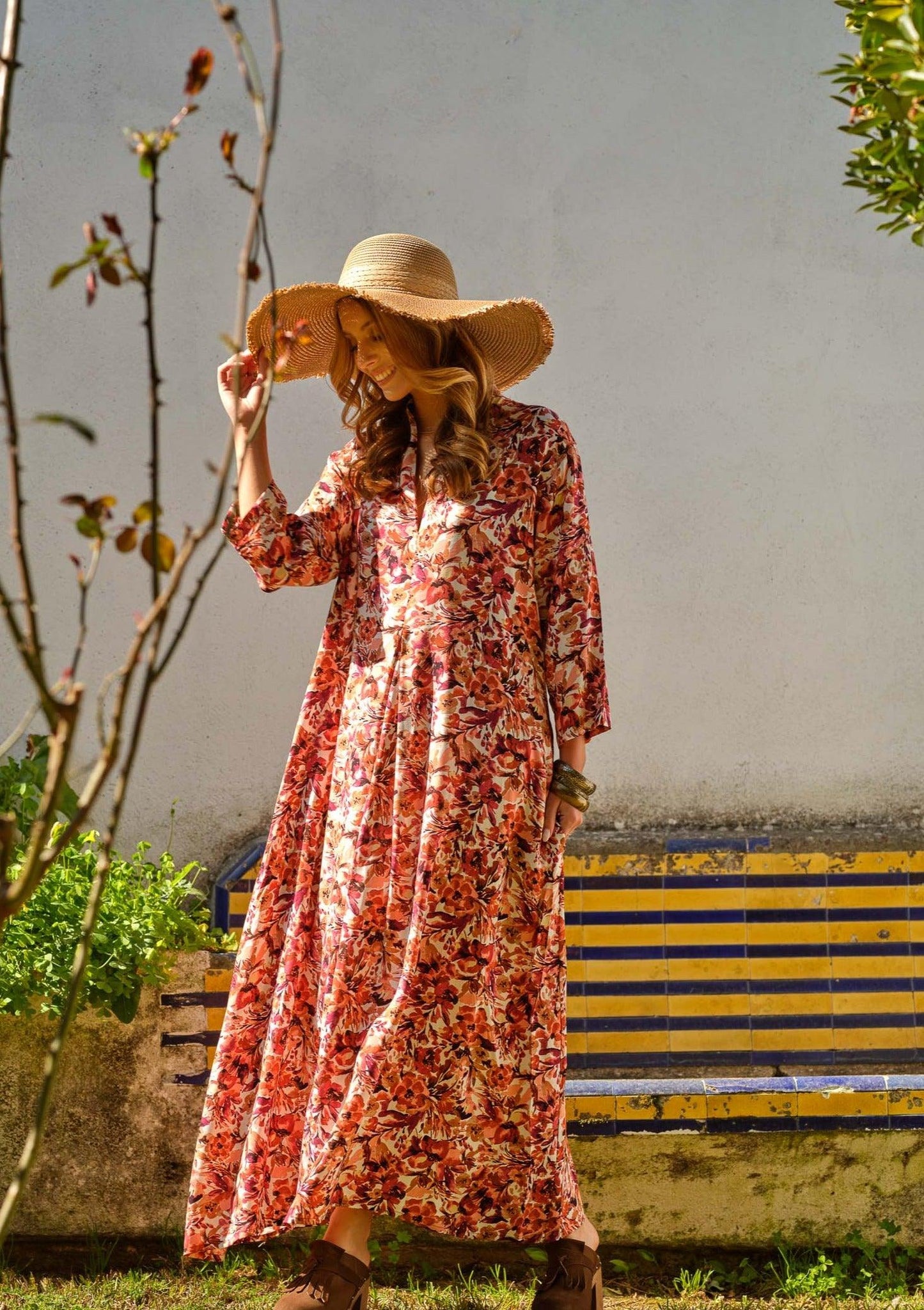 Vestido comprido estampado