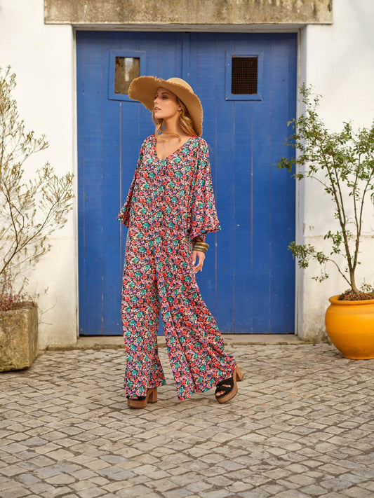 Printed long jumpsuit