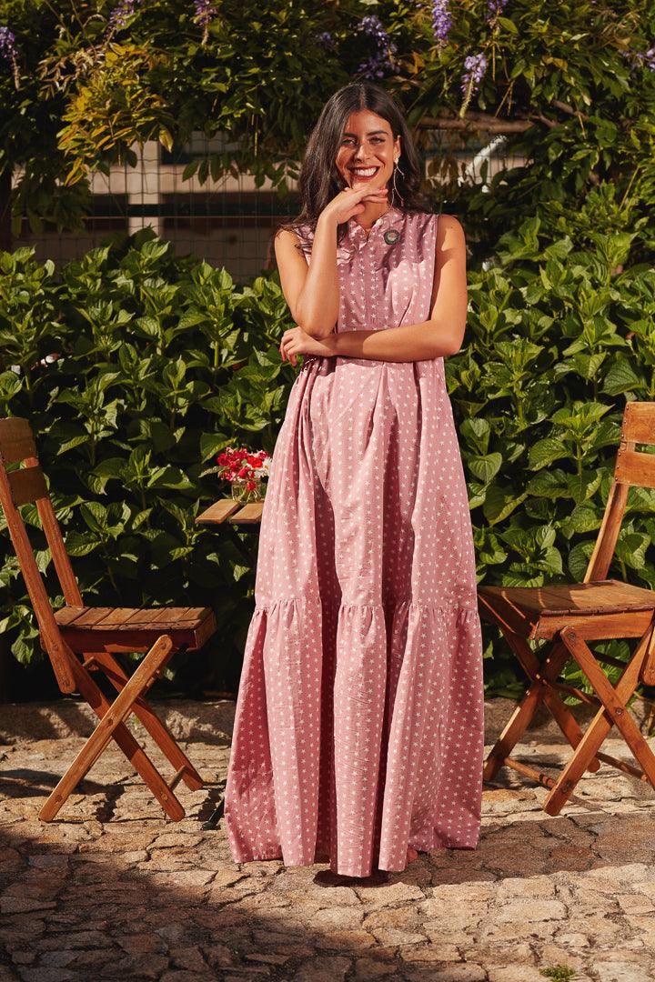 Long dress with ruffle