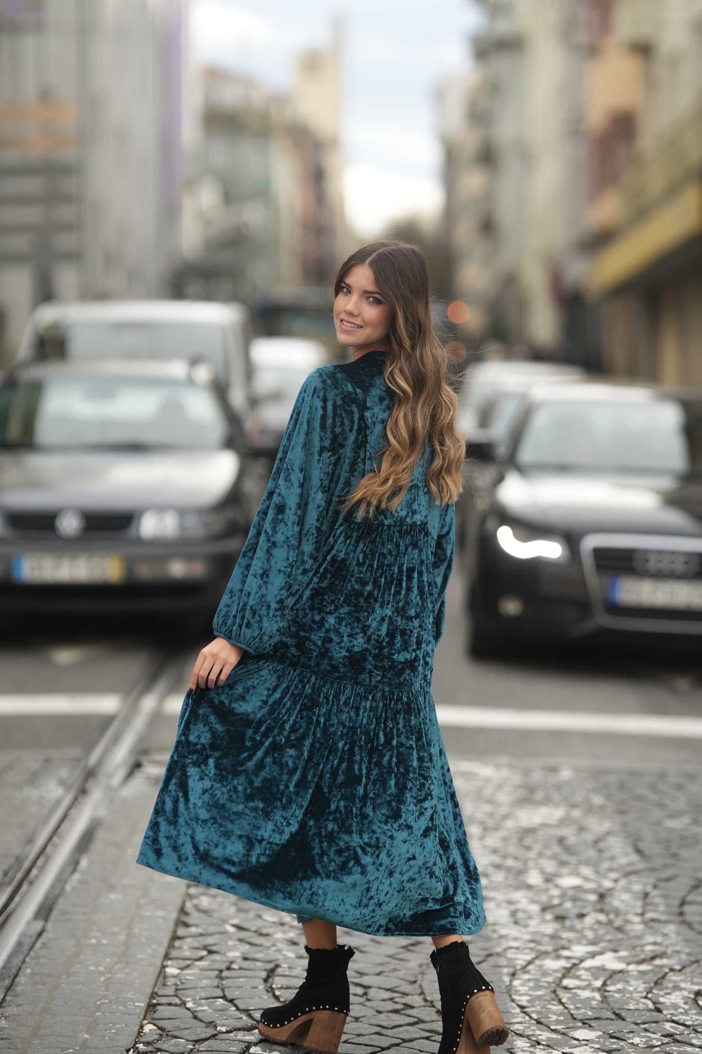 Long velvet dress
