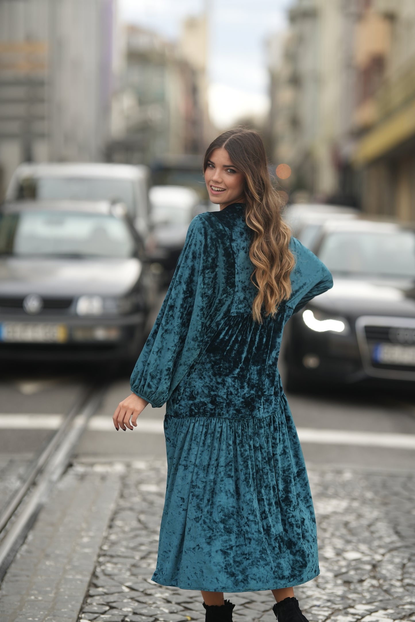 Long velvet dress