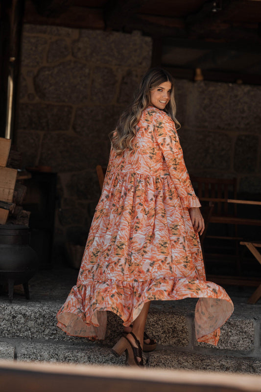 Printed shirt dress