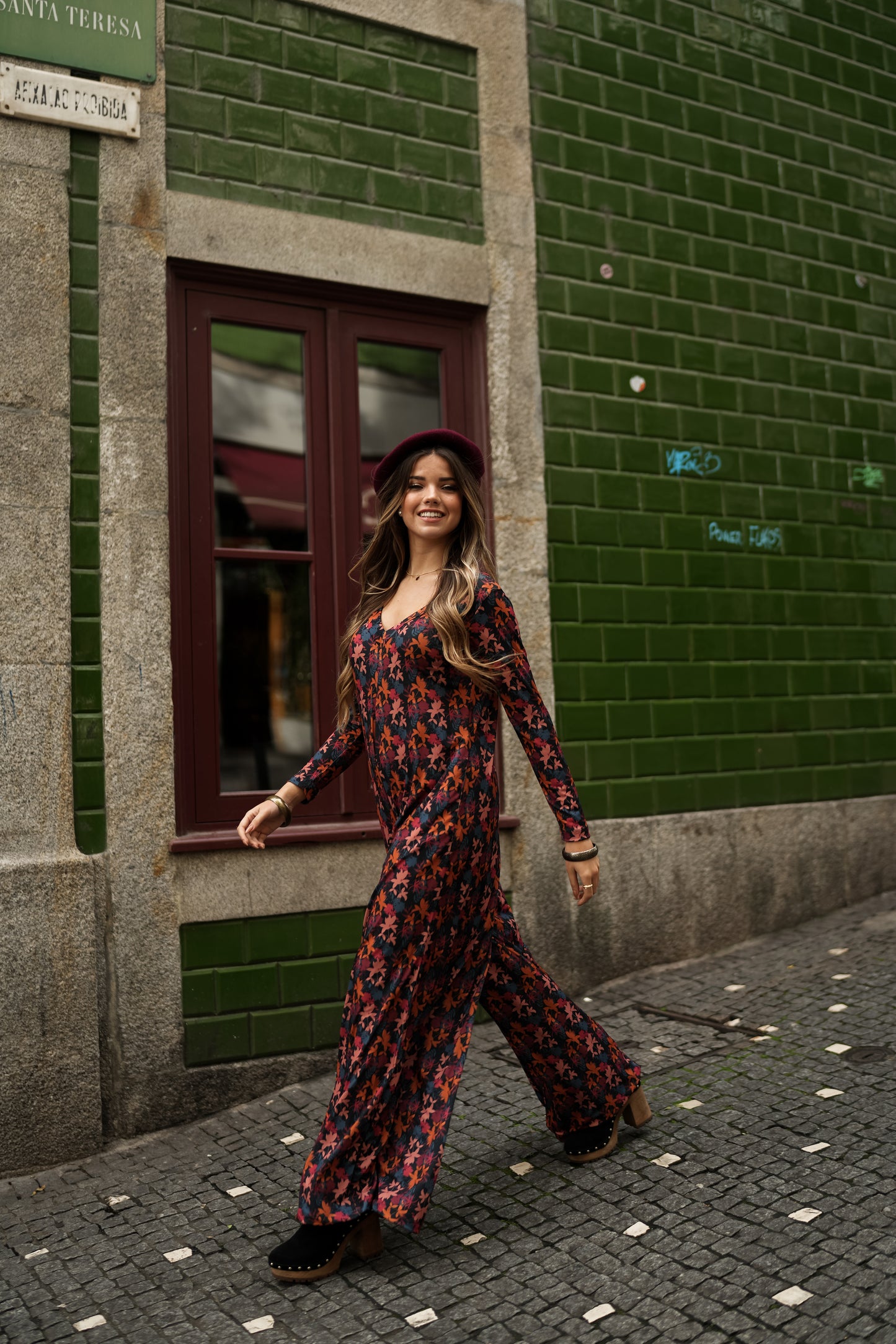 Printed long jumpsuit