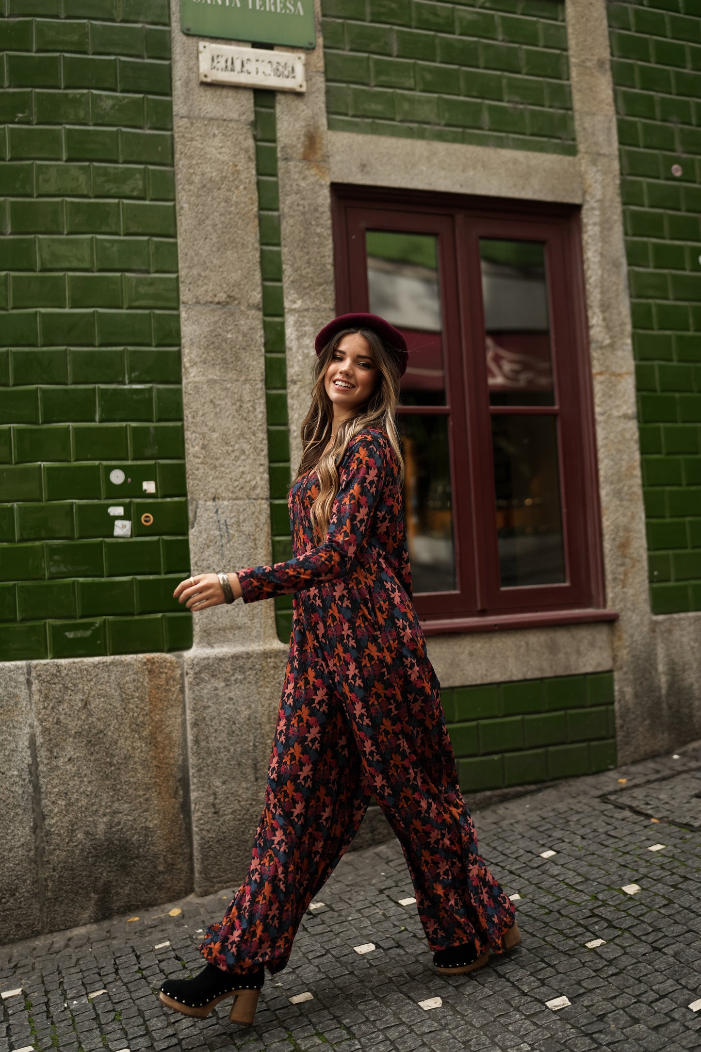 Printed long jumpsuit