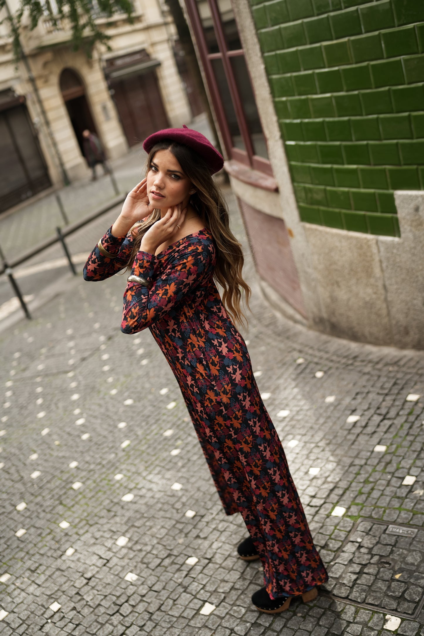 Printed long jumpsuit