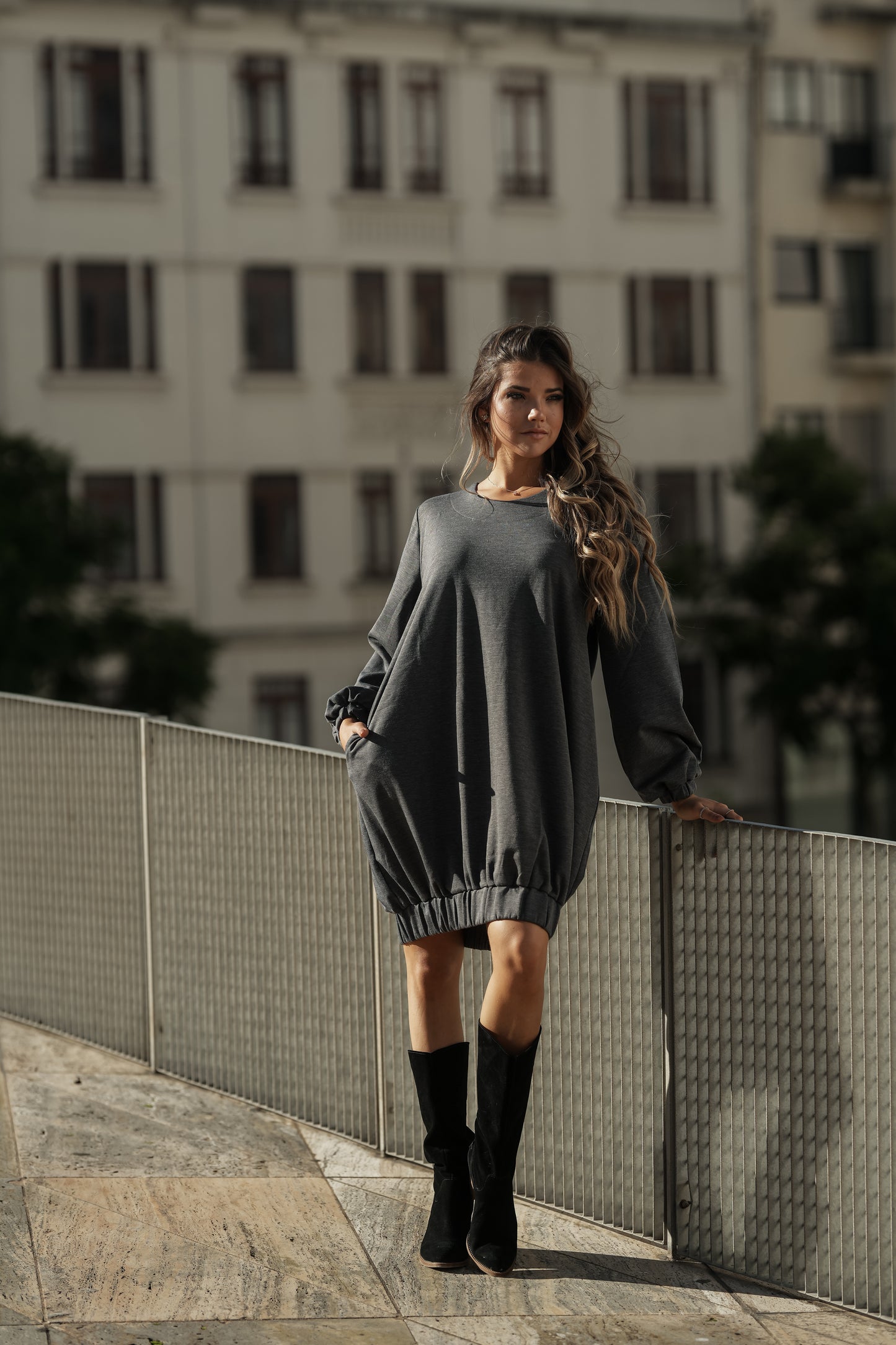 Short warm knit dress