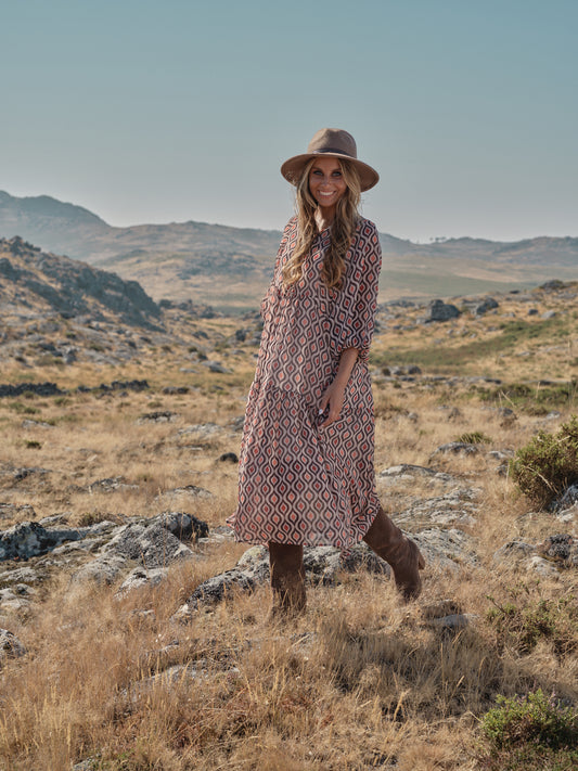 Vestido comprido estampado