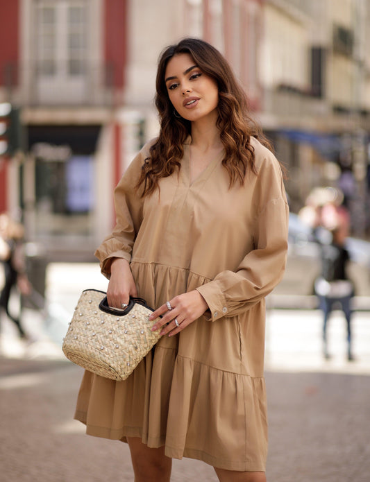 Short dress with ruffles