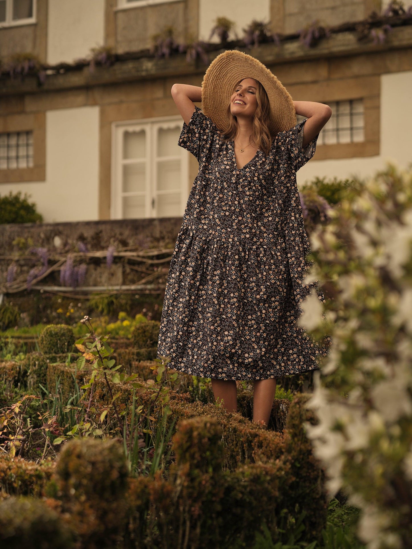 Vestido midi floral