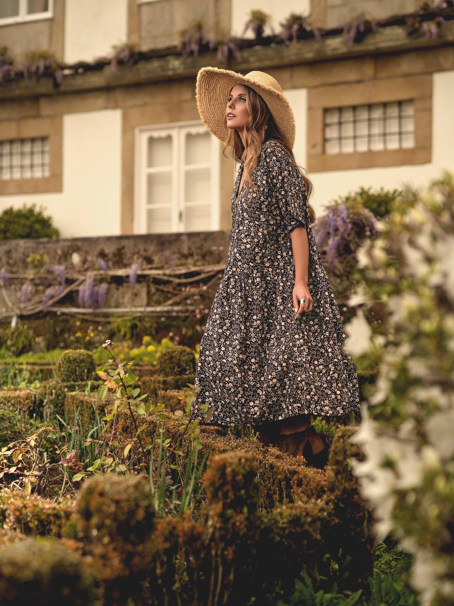 Vestido midi floral